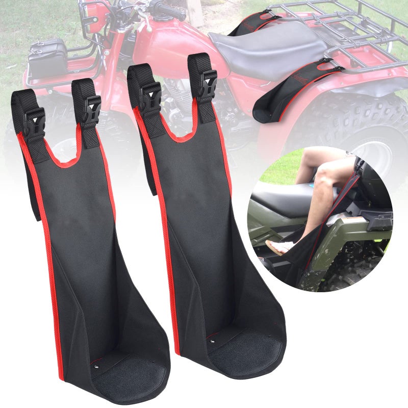 Sresk ATV Rear Passenger Foot Rest,Universal Adjustable Foldable Wear-resistant Motorcycle Rear Foot Pegs Compatible With Sportsman Rancher Griz, Nonslip Foot Support Pads (Red Piping) - Image 1