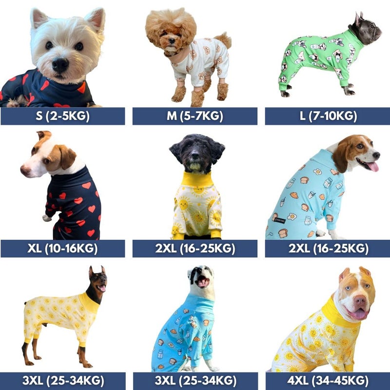 Spark Paws Dog Pajama, Dog Recovery Suit Male, Onesie, Ultra-Soft and 4-Way Stretch, for Small Medium and Large Breeds - When Pigs Fly - Purple - 3XL - Image 3