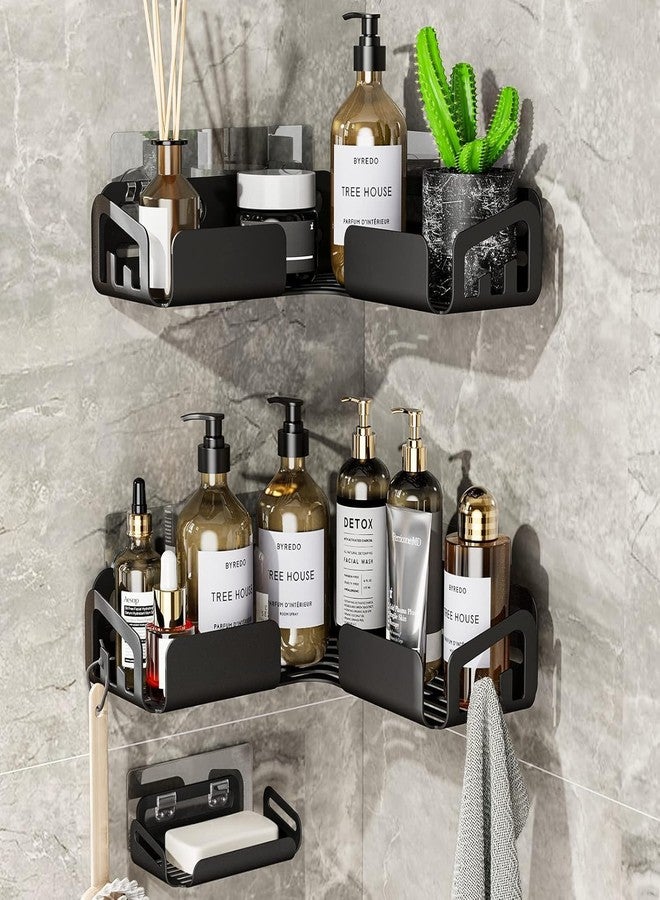 Boniry Bathroom Corner Shelf with Soap Holder | Stainless Steel Bathroom Organiser Without Drill | Ideal Bathroom Accessories Combo - Image 1