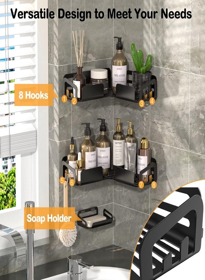 Boniry Bathroom Corner Shelf with Soap Holder | Stainless Steel Bathroom Organiser Without Drill | Ideal Bathroom Accessories Combo - Image 4