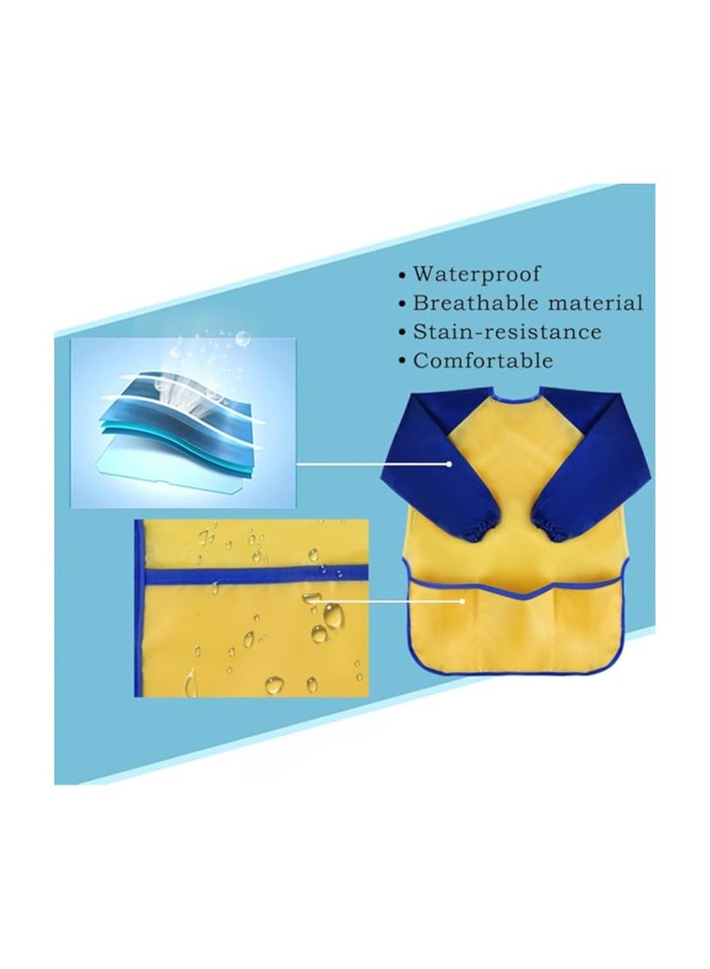 KUUQA Childrens Kids Toddler Waterproof Play Apron Art Smock with 3 Roomy Pockets - Painting, Baking, Feeding Smock - Age 2-4 years (Paints and Brushes not included) - Image 2