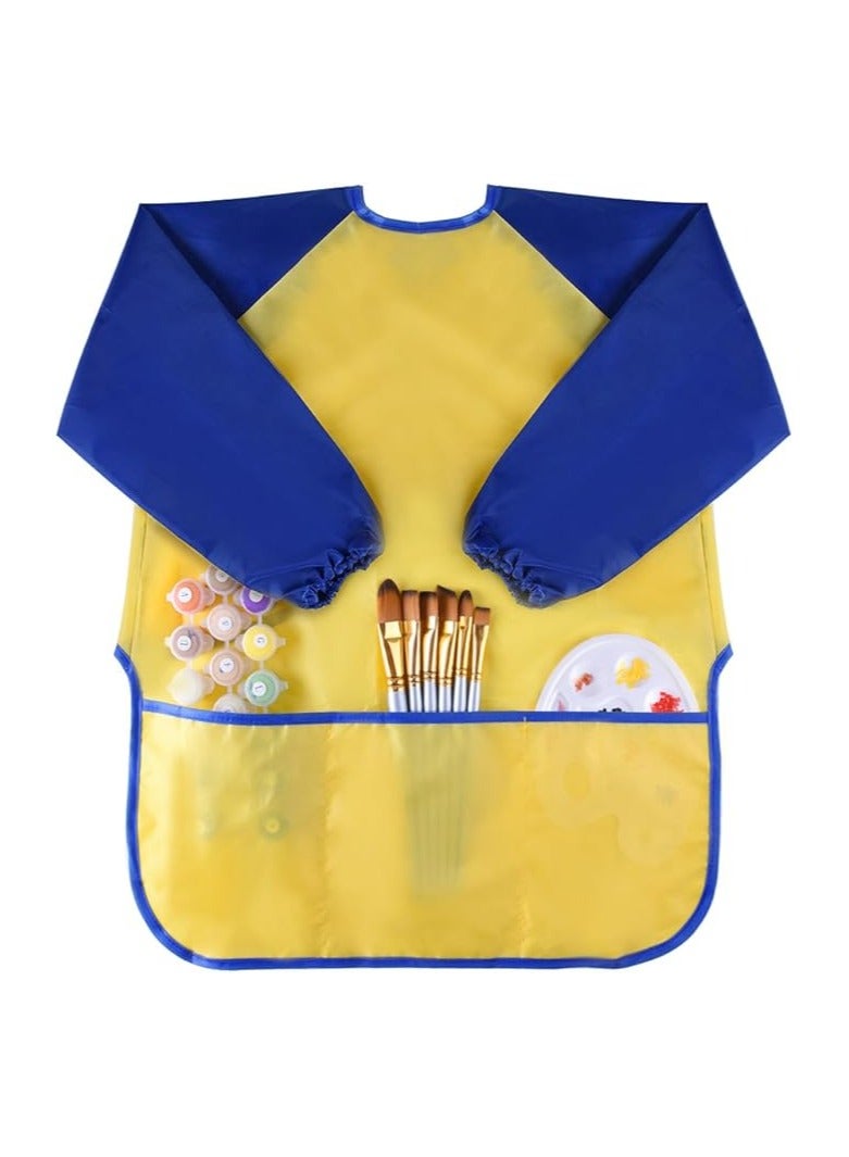 KUUQA Childrens Kids Toddler Waterproof Play Apron Art Smock with 3 Roomy Pockets - Painting, Baking, Feeding Smock - Age 2-4 years (Paints and Brushes not included) - Image 1
