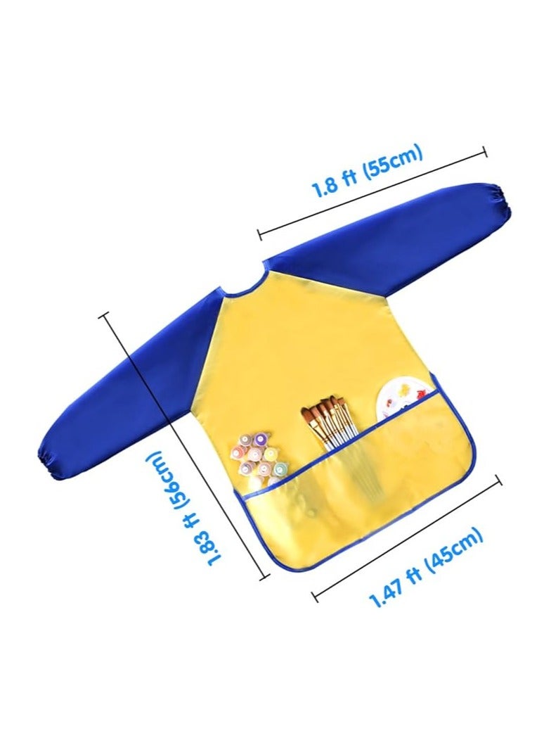 KUUQA Childrens Kids Toddler Waterproof Play Apron Art Smock with 3 Roomy Pockets - Painting, Baking, Feeding Smock - Age 2-4 years (Paints and Brushes not included) - Image 3