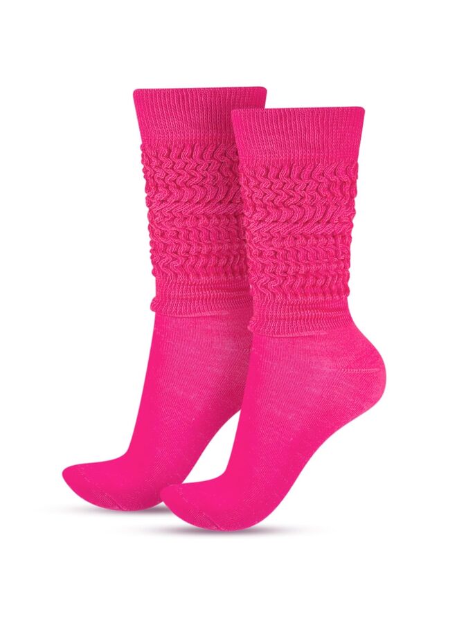Leg Warmers, Boot Socks Leg Warmers for Girls 80s 90s Neon Women's Leg Warmers, Extra Long Slouch Socks for Women Soft Scrunch Knee High Sock for Neon Party (RED) - Image 1