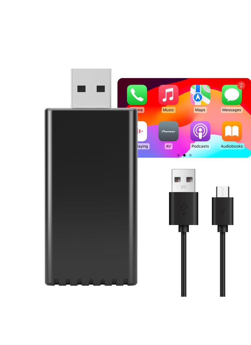 KASTWAVE - محول CarPlay اللاسلكي - أسرع 5 جيجاهرتز، التوصيل والتشغيل، كابلات USB-C وUSB-A - يعزز تجربة CarPlay مع التثبيت السهل، أسود - Image 1