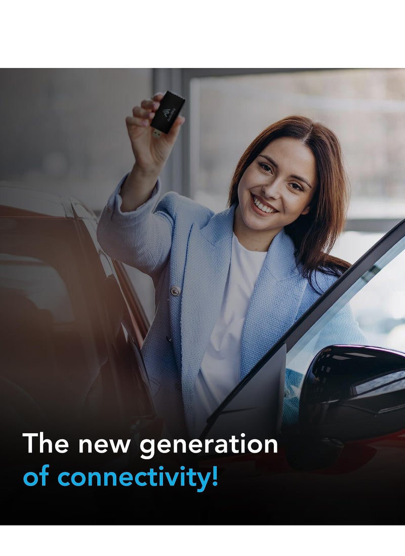 KASTWAVE - محول CarPlay اللاسلكي - أسرع 5 جيجاهرتز، التوصيل والتشغيل، كابلات USB-C وUSB-A - يعزز تجربة CarPlay مع التثبيت السهل، أسود - Image 1