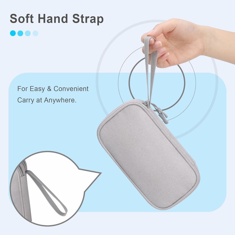 Lacdo USB Flash Drive Case Thumb Drive Holder Case Organizer Portable Electronic Accessories Storage Bag for SanDisk/SamData/Samsung USB Flash Drives Jump Drive Memory Stick, SD Card, Cable, Gray - Image 3