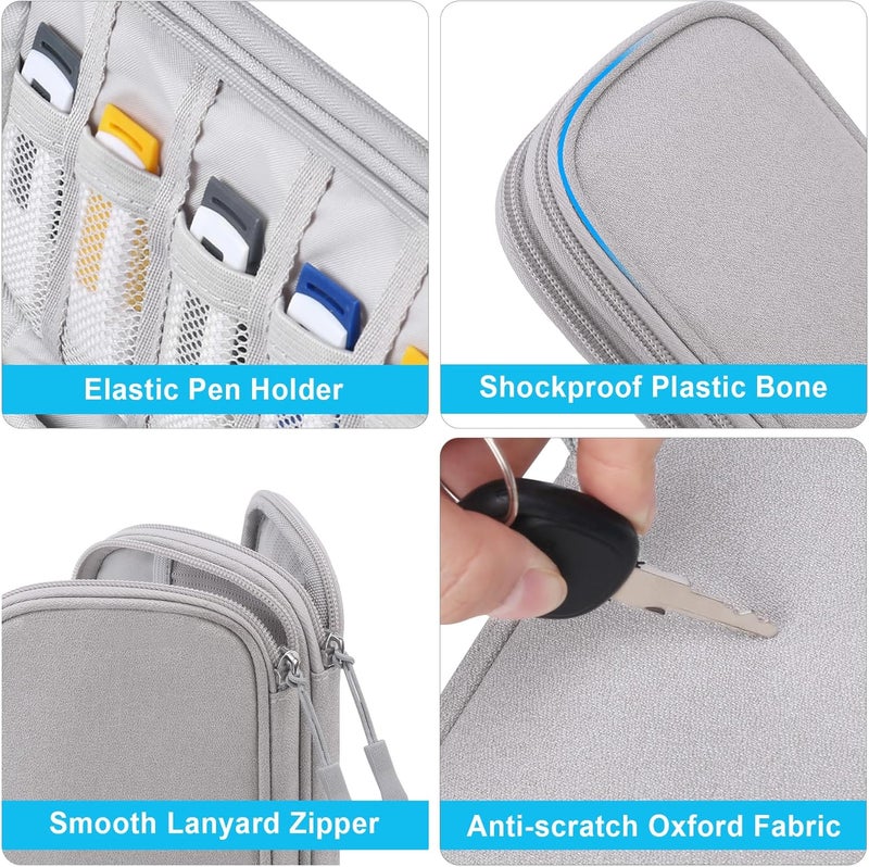 Lacdo USB Flash Drive Case Thumb Drive Holder Case Organizer Portable Electronic Accessories Storage Bag for SanDisk/SamData/Samsung USB Flash Drives Jump Drive Memory Stick, SD Card, Cable, Gray - Image 5