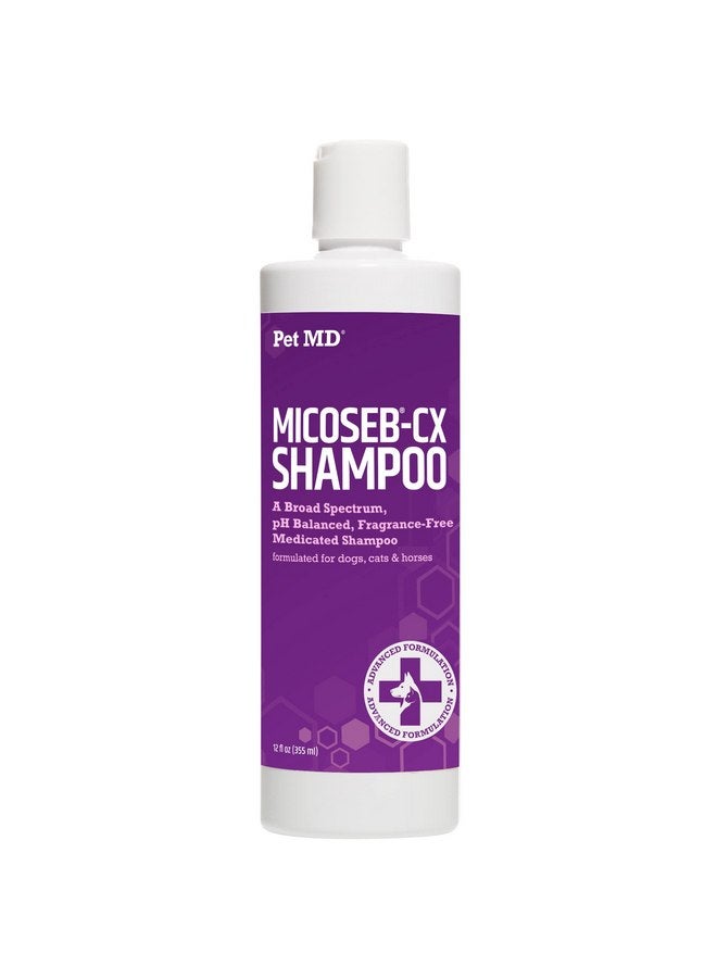 بيت إم دي شامبو موضعي من Pet MD Micoseb-CX للكلاب والقطط والخيول مع ميكونازول - 12 أونصة - Image 1
