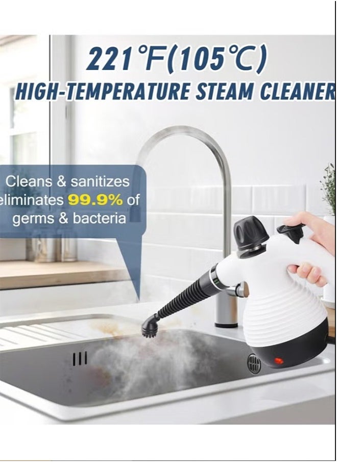 Handheld Steam Cleaner, Steamer for Cleaning, Multipurpose Portable Steam Cleaners for Home Use with Safety Lock and 13 Accessory Kit to Remove Grime,Grease,and More