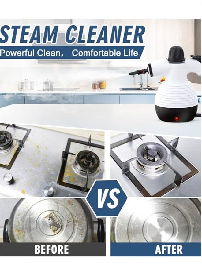 Handheld Steam Cleaner, Steamer for Cleaning, Multipurpose Portable Steam Cleaners for Home Use with Safety Lock and 13 Accessory Kit to Remove Grime,Grease,and More