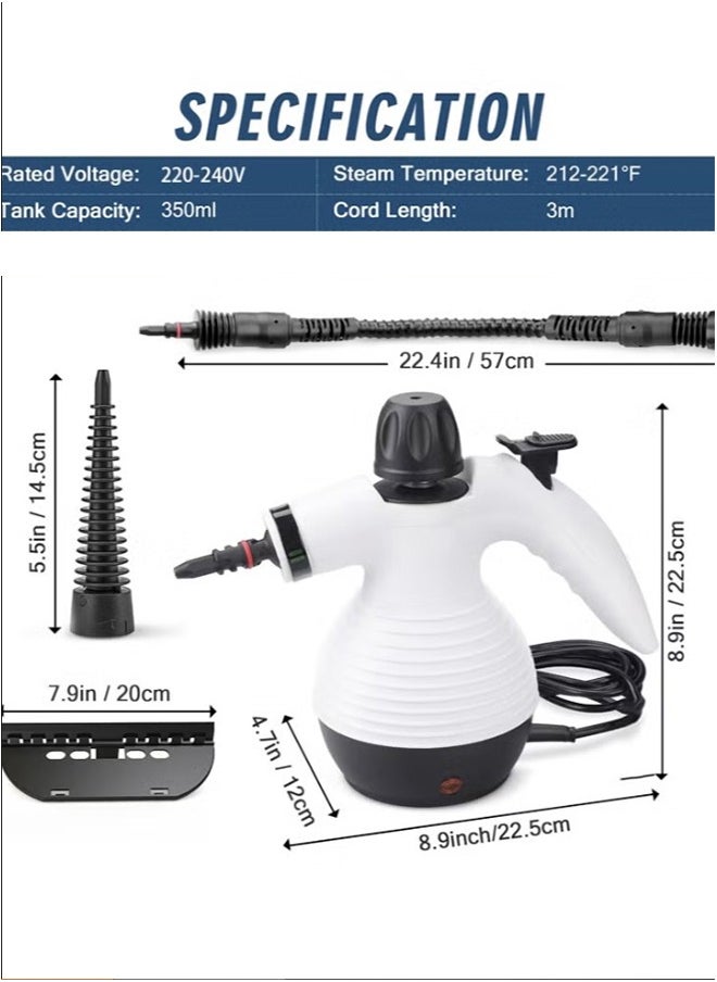 Handheld Steam Cleaner, Steamer for Cleaning, Multipurpose Portable Steam Cleaners for Home Use with Safety Lock and 13 Accessory Kit to Remove Grime,Grease,and More
