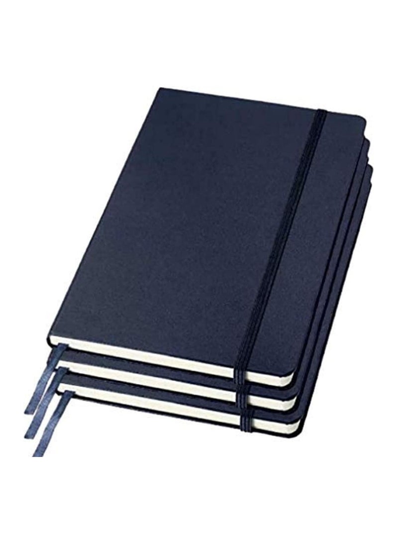 Notebook | A5, Hardcover, Ruled Paper Notebooks, Writing Pads, Dairy - 192 s each (Navy Blue) - Image 1