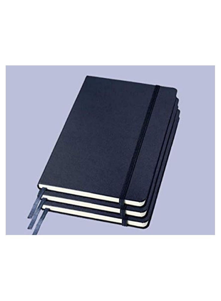 Notebook | A5, Hardcover, Ruled Paper Notebooks, Writing Pads, Dairy - 192 s each (Navy Blue) - Image 4