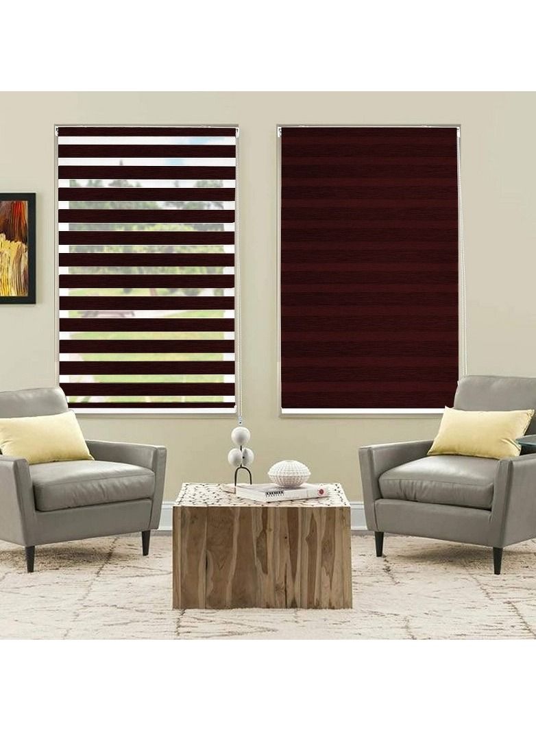 Home Gallery Zebra Blinds for Windows 200*200 cm Dark Red - Image 1
