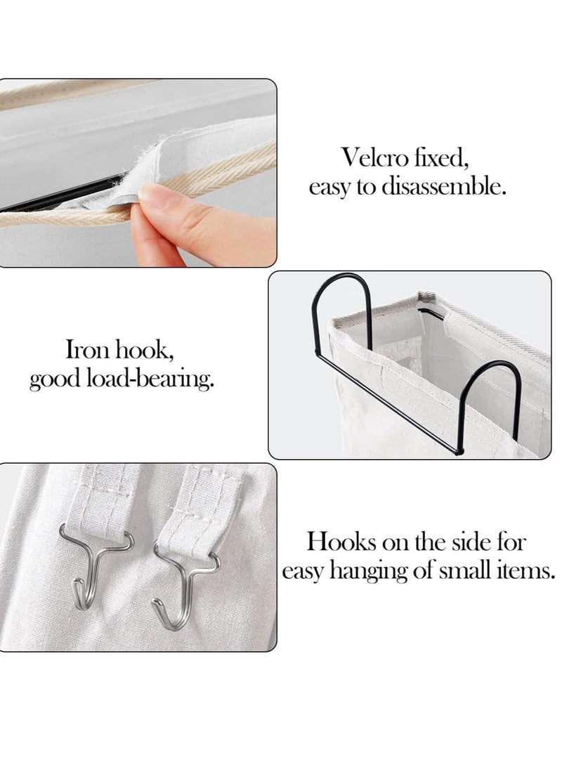 Excefore Bedside Storage Pocket, 2 Pcs Bedside Hanging Storage Basket Adjustable Mulit-purpose Bed Organiser Caddy with Iron Hanging Hook for Home, School, Dormitory, Bedroom  - Image 5