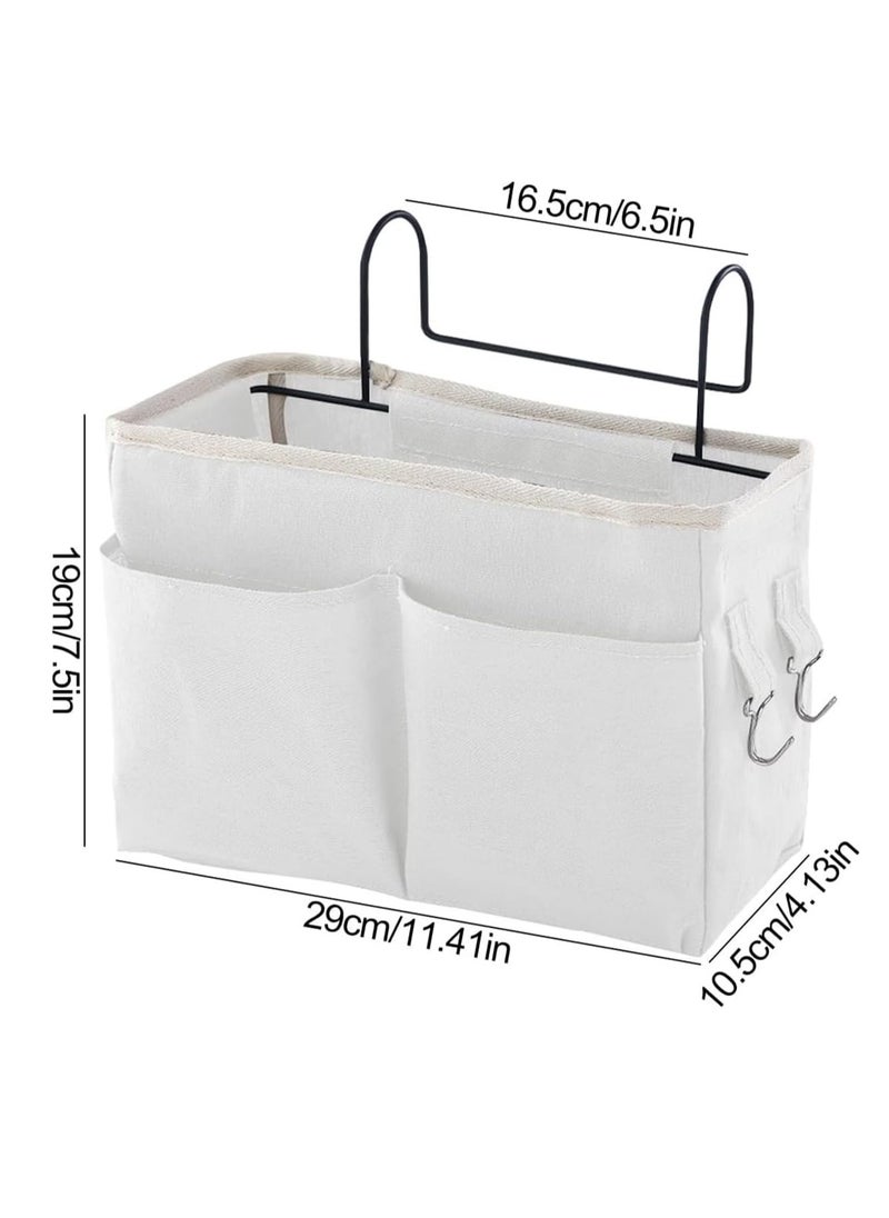 Excefore Bedside Storage Pocket, 2 Pcs Bedside Hanging Storage Basket Adjustable Mulit-purpose Bed Organiser Caddy with Iron Hanging Hook for Home, School, Dormitory, Bedroom  - Image 4