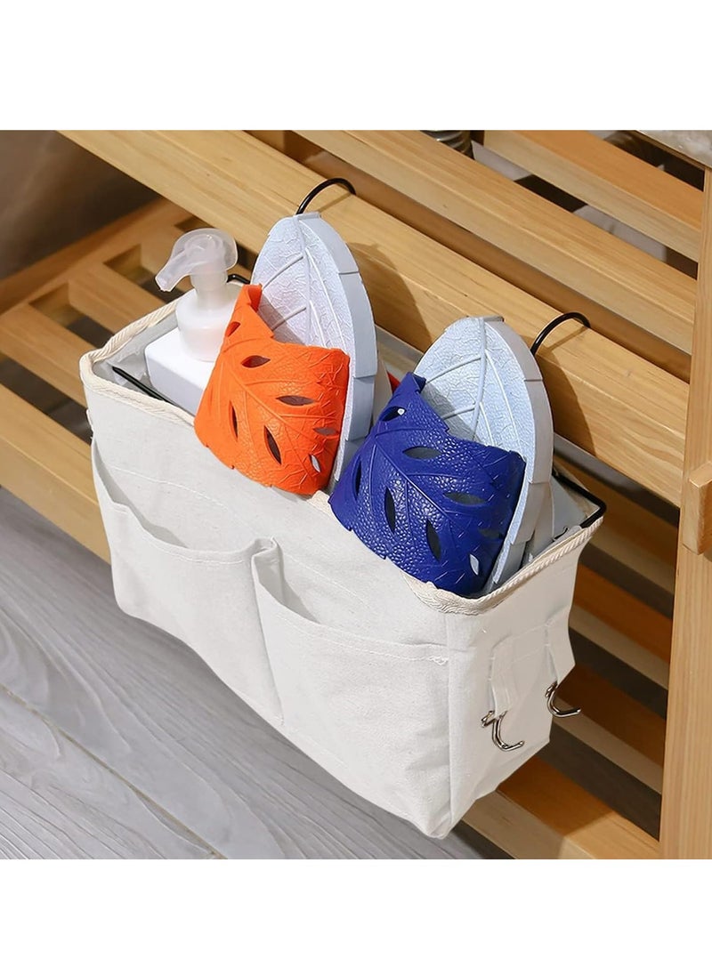 Excefore Bedside Storage Pocket, 2 Pcs Bedside Hanging Storage Basket Adjustable Mulit-purpose Bed Organiser Caddy with Iron Hanging Hook for Home, School, Dormitory, Bedroom  - Image 3