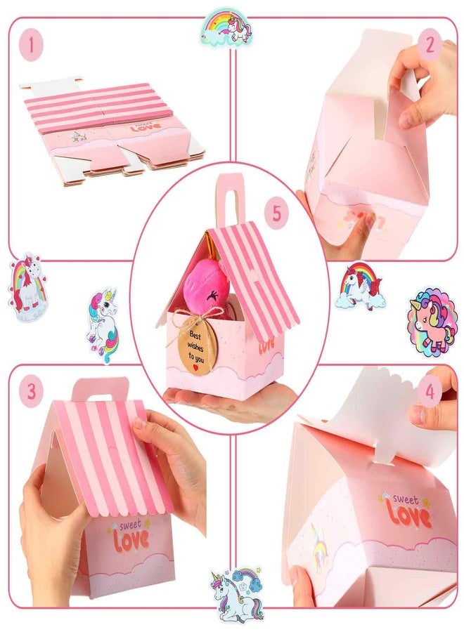 Remuuly 88 Pcs 12 Sets Unicorn Party Favor for Girls Mini Unicorns Stuffed Animals Bulk Plush Keychains Gift Box Bracelet Sticker for Goodie Bag Birthday Students - Image 5