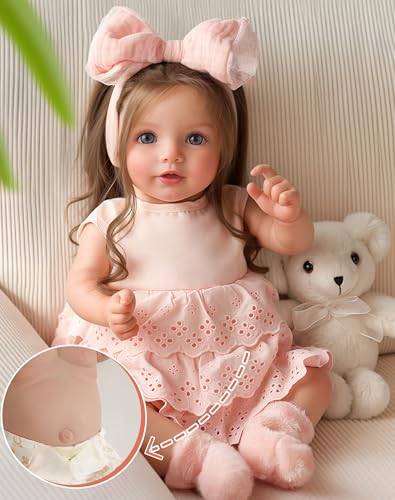 BABESIDE Lifelike Reborn Baby Dolls Dara 20 Inch RealisticNewborn Baby Doll Vinyl Full Body Brown Hair Girl Handmade Real Life Baby Dolls with Clothes and Toy Accessories Gift for Kids Age 3 - Image 5