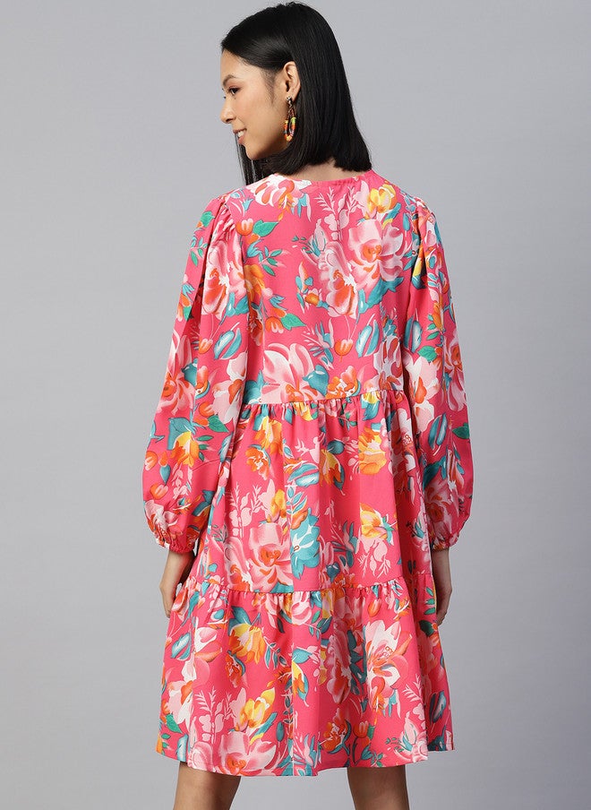PlusS Floral A-Line Dress for Women - Image 4