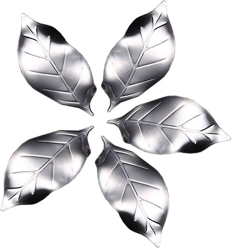 ChezMax Pack of 5 Zinc Alloy Chopsticks Spoon Forks Knives Tableware Rest Set, Leaves - Image 1