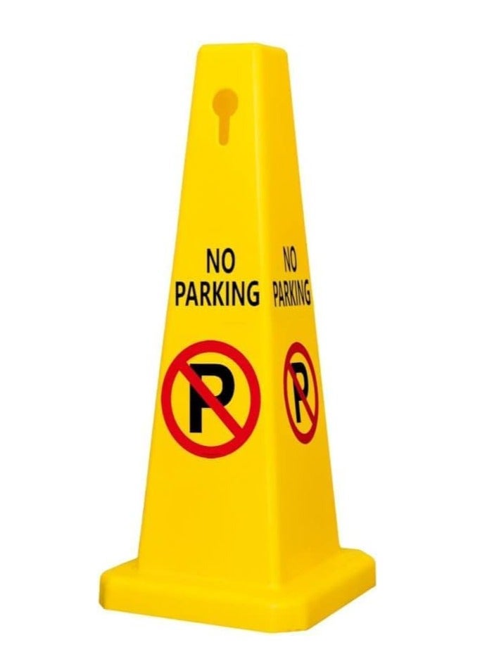Vitacelli TRAFFIC CONE - NO PARKING SAFETY CONE - YELLOW -CAUTION NO PARKING YELLOW SIGN BOARD (67 x 28 cm) - Image 1