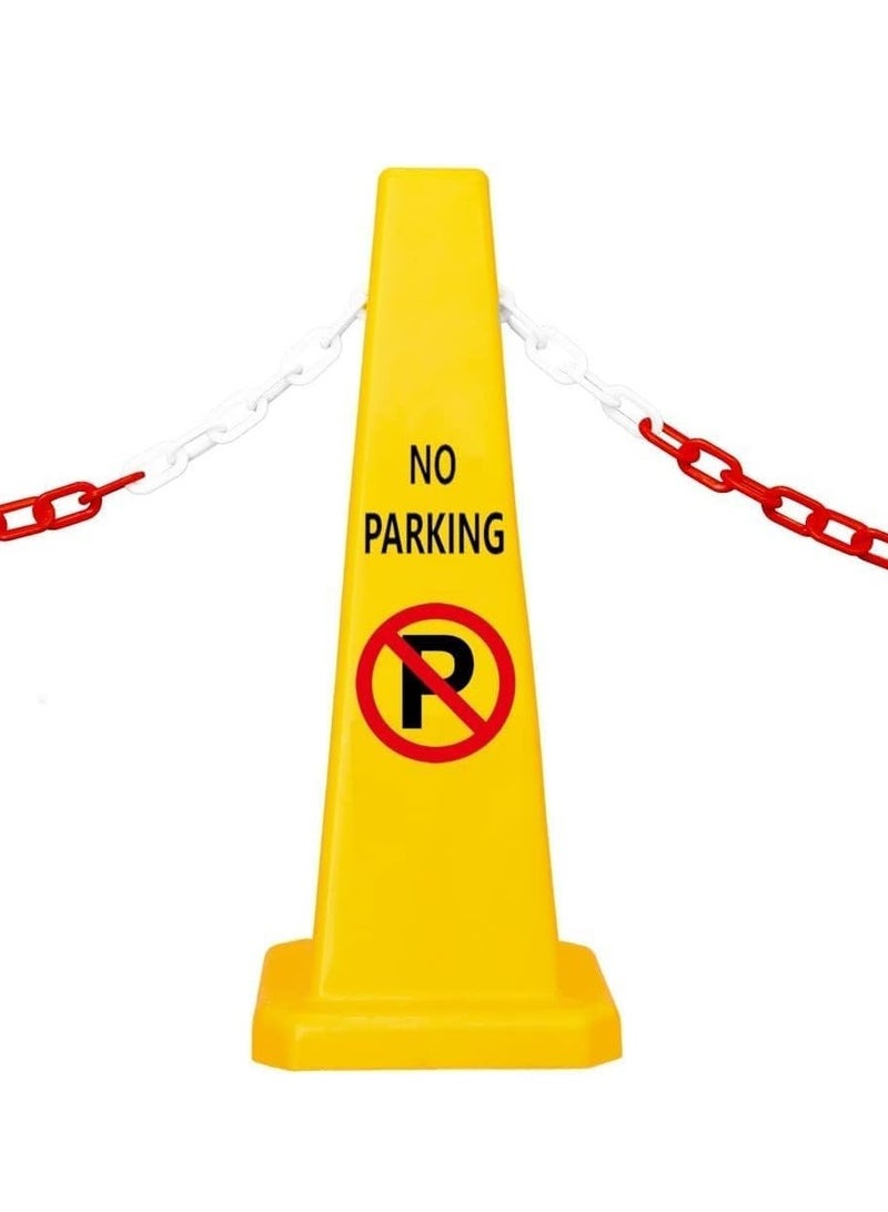 Vitacelli TRAFFIC CONE - NO PARKING SAFETY CONE - YELLOW -CAUTION NO PARKING YELLOW SIGN BOARD (67 x 28 cm) - Image 2