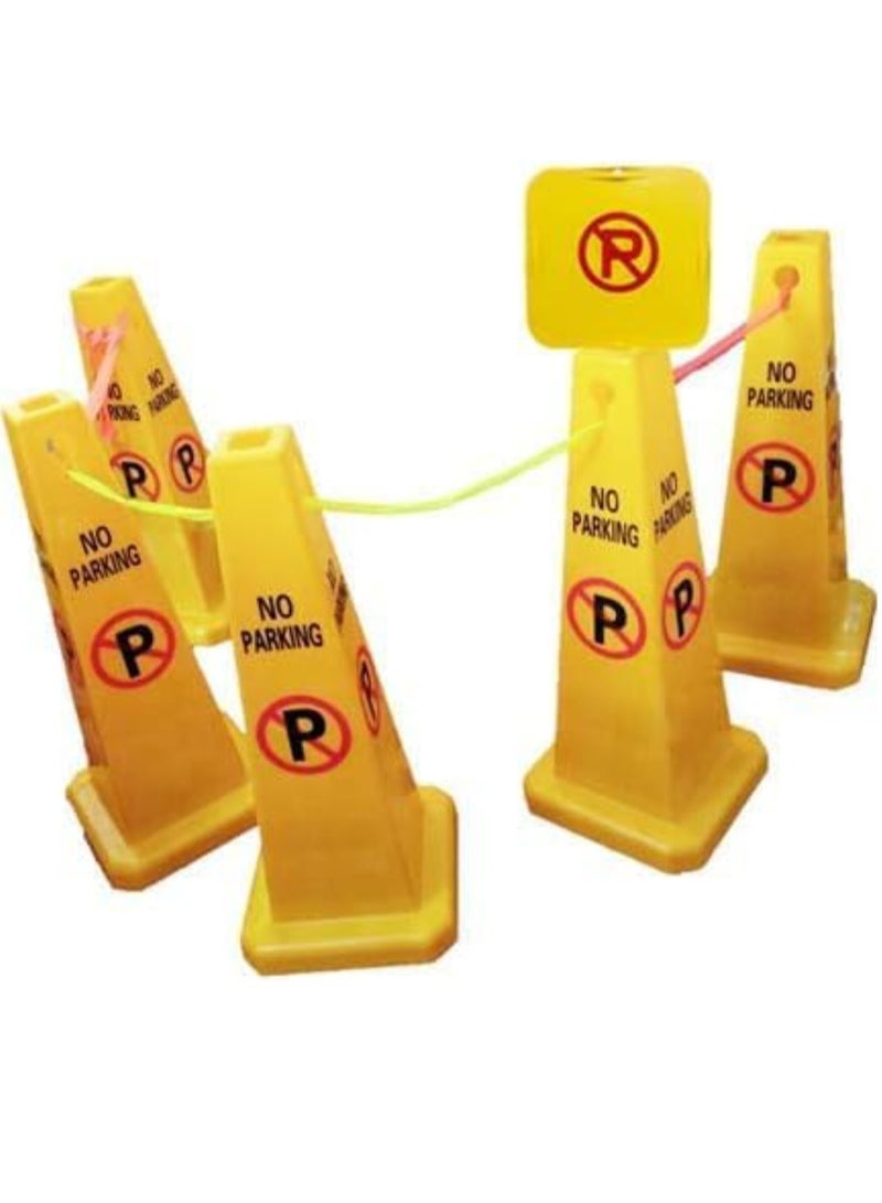 Vitacelli TRAFFIC CONE - NO PARKING SAFETY CONE - YELLOW -CAUTION NO PARKING YELLOW SIGN BOARD (67 x 28 cm) - Image 4