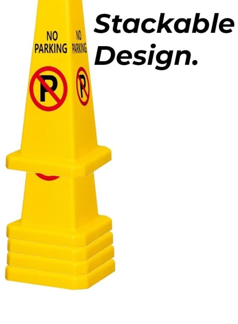 Vitacelli TRAFFIC CONE - NO PARKING SAFETY CONE - YELLOW -CAUTION NO PARKING YELLOW SIGN BOARD (67 x 28 cm) - Image 5
