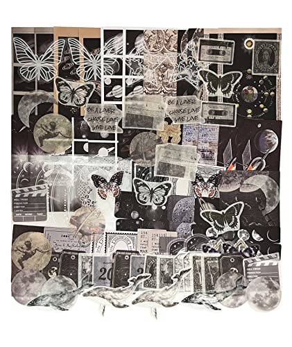 ZMLSED Vintage Ephemera Scrapbook Stickers,100 Pieces Star Universe Bundle Junk Journal Kit Supplies Material Paper Pack Decorative Aesthetic for Craft Art Bullet Junk Journal Planner Collage Album - Image 1