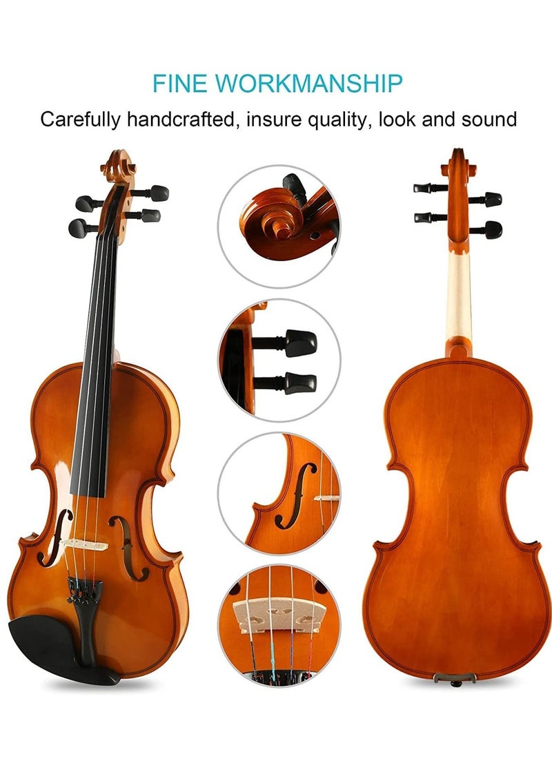 Mike Music 1/8 Violin Set Full Size Fiddle for Beginners Students with Hard Case, Rosin, Bow