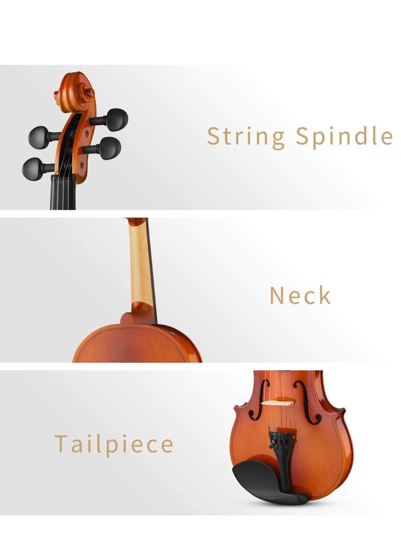 Mike Music 1/8 Violin Set Full Size Fiddle for Beginners Students with Hard Case, Rosin, Bow