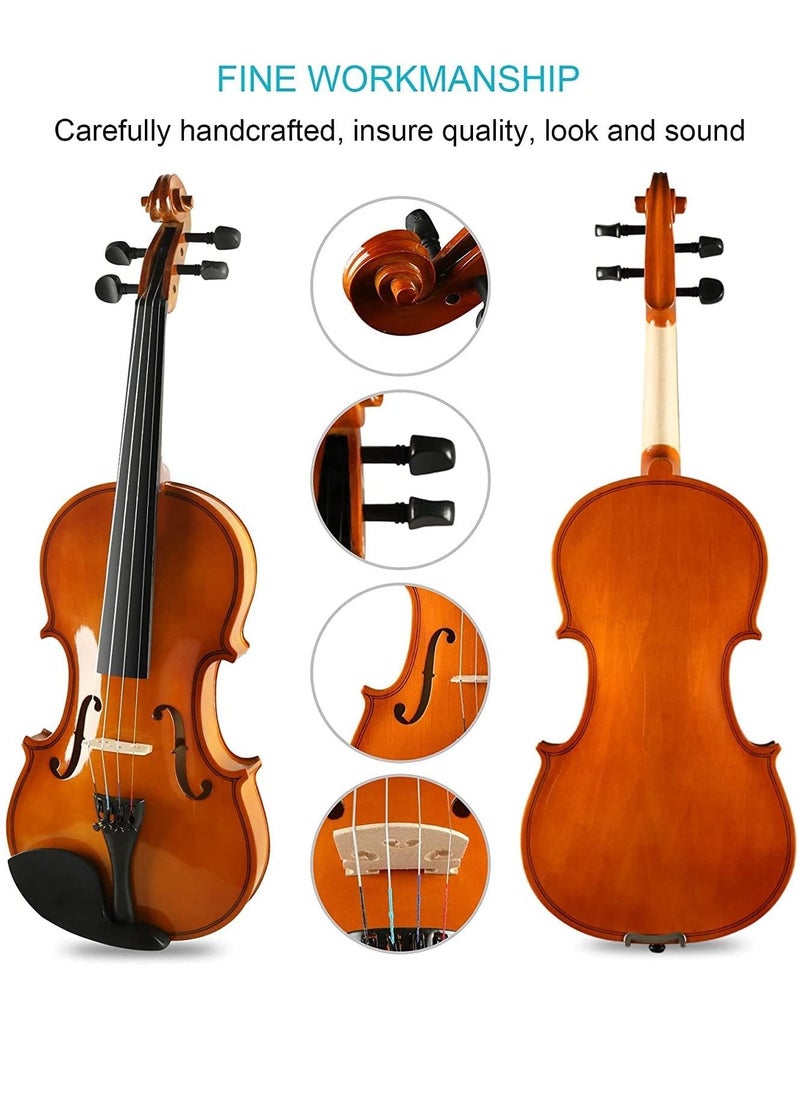 Mike Music 1/8 Violin Set Full Size Fiddle for Beginners Students with Hard Case, Rosin, Bow