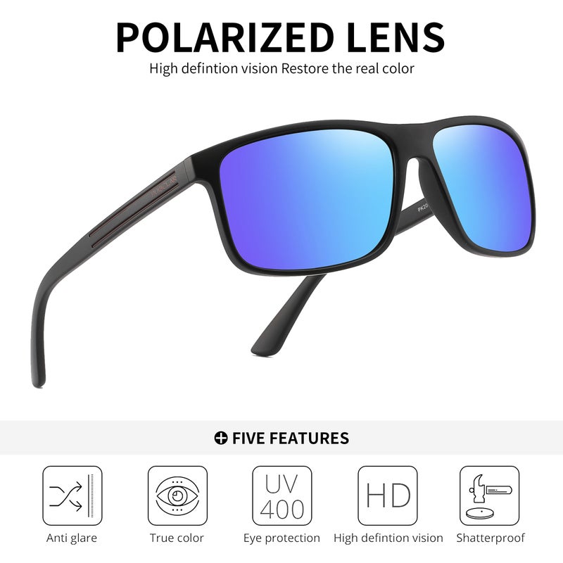 بوكيلار نظارات شمسية قطبية PUKCLAR للرجال والنساء - مستطيلة للسير في الجبال خفيفة الوزن مصنوعة من مادة TR90 إطار مقاوم لأشعة UV400 للاستخدام الرياضي والخارجي وغولف وركوب الدراجات والصيد - Image 2