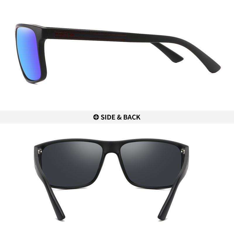 بوكيلار نظارات شمسية قطبية PUKCLAR للرجال والنساء - مستطيلة للسير في الجبال خفيفة الوزن مصنوعة من مادة TR90 إطار مقاوم لأشعة UV400 للاستخدام الرياضي والخارجي وغولف وركوب الدراجات والصيد - Image 5