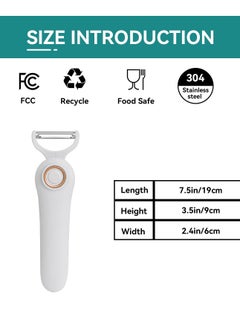 Excefore USB Rechargeable Electric Peeler, Handheld Orbital Vegetable and Fruit Peeler with 3 Stainless Steel Blades, Multi-Functional Kitchen Gadget for Apple, Carrot, Potato, and Cucumber  - Image 2