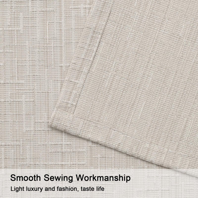 JSFLY Jacquard Linen Curtains 63 inch Length 2 Panels Thick Faux Linen Blended Window Drapes Burlap Textured Curtains with Grommet for Living Room Bedroom Farmhouse (42x63 Beige) Natural - Image 5