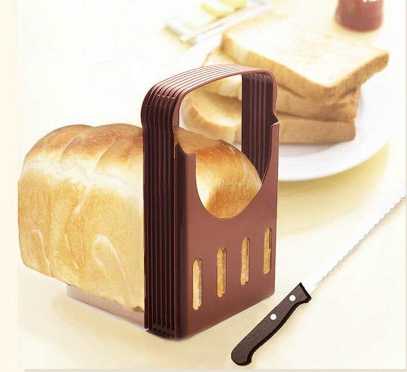 Medigo Plastic Foldable and Adjustable Bread Toast SlicerAdjustable Bread Toast Slicer Bagel Slicer Cutter Mold with 4 Slice Thicknesses Bread Slicer Bread Slicer for Kitchen Multi Color - Image 5