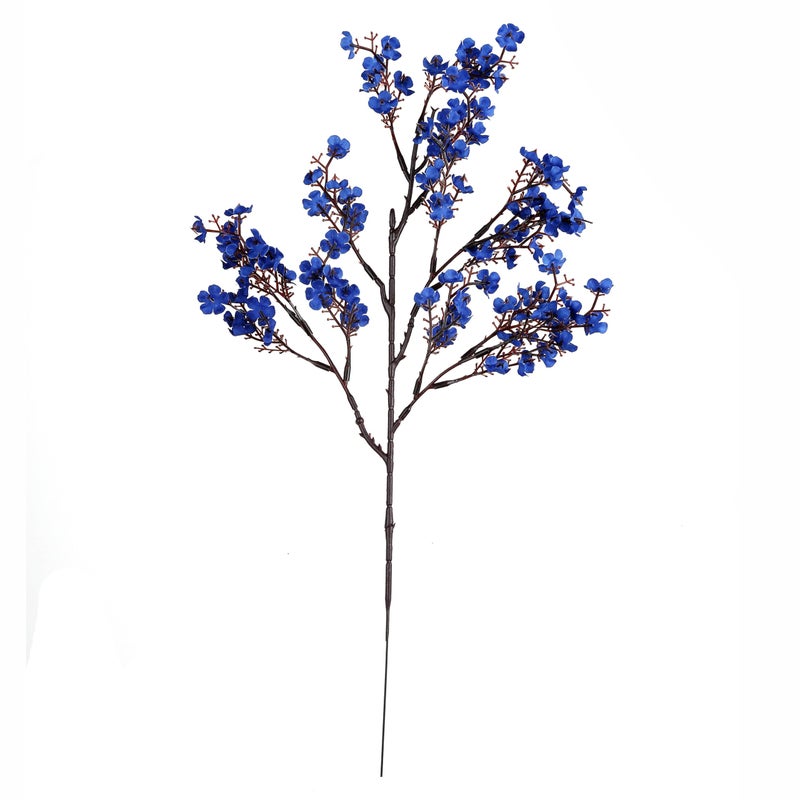 JAKY Global JAKY-Global Real Babys Breath Artificial Flowers Dark Blue 6 Bundle Vase Filler European Fake Silk Plants Decor Dresser Wedding Party Decoration Bouquets DIY Home Garden - Image 2
