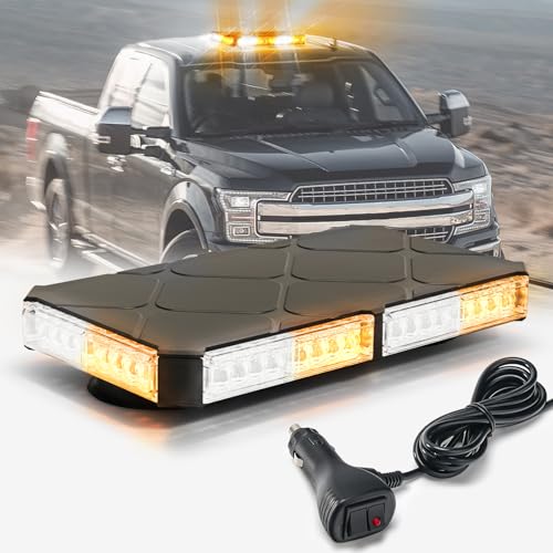 ELECHOI Amber/White Rooftop Magnetic Strobe Lights for Trucks, Emergency Beacon Warning Caution Light for Vehicles Car - Image 1