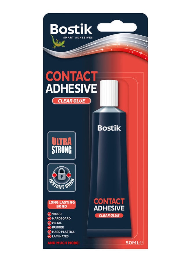 Bostik - Contact Adhesive Easy To Apply Multi-Purpose Polychloroprene Rubber-Based Adhesive. Suitable For Bonding Porous Substrates Like Wood, Foam, Carpets, And Canvas, 50ml - Image 1