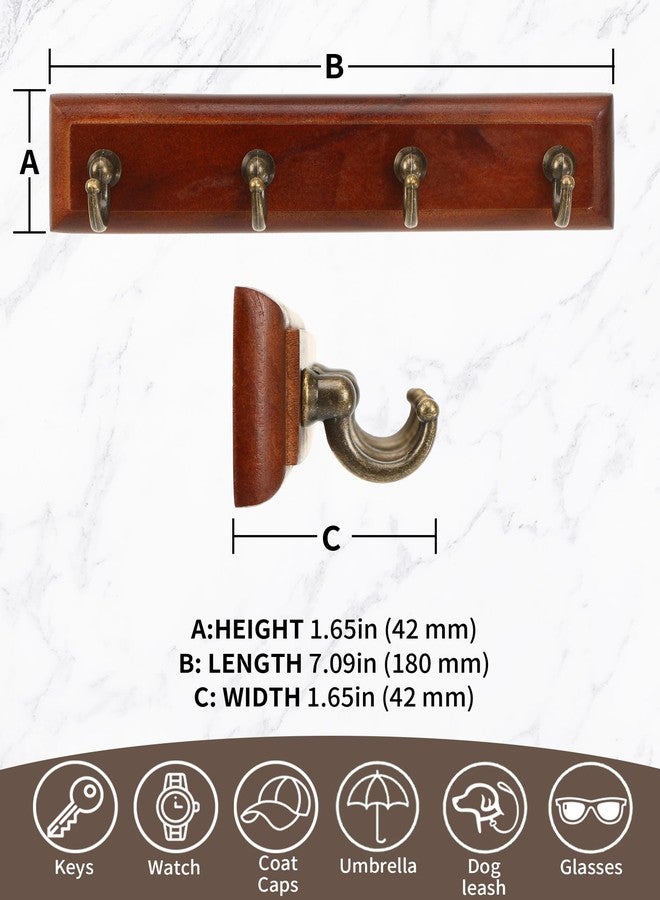 CypherX Key Holder Wall Mount Adhesive, Easy Removal Super Adhesive Tapes, No Damage Small Key Rack with 4 Hooks for Entryway Door Bathroom and Kitchen (Brown) - Image 4