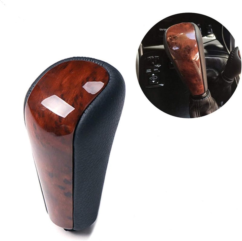 Gear Shift Knob Auto Shift Gear Knob Stick Lever Head, for Prado 120 2003 2004 2005 2006 2007 2008 2009 Automatic (Color : Walnut-MT) - Image 2