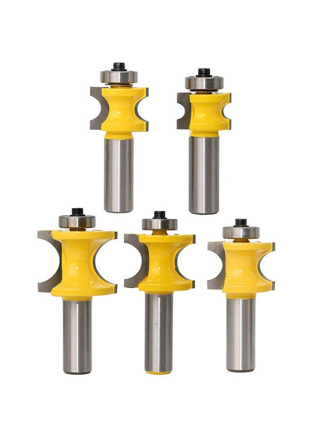 ياكاموز مجموعة بتات التوجيه ذات المحمل نصف الدائري من Yakamoz، 5 قطع، بقطر 1/2 بوصة، بتات قطع حواف مستديرة بطرف من الكربيد | نصف قطر 1/8 بوصة، 3/16 بوصة، 1/4 بوصة، 5/16 بوصة، 3/8 بوصة - Image 1