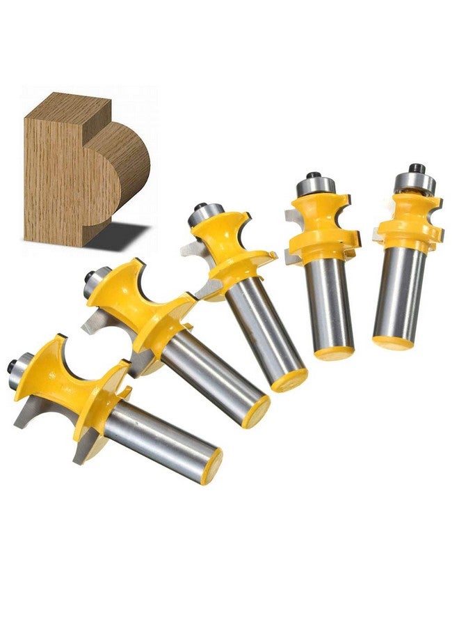 ياكاموز مجموعة بتات التوجيه ذات المحمل نصف الدائري من Yakamoz، 5 قطع، بقطر 1/2 بوصة، بتات قطع حواف مستديرة بطرف من الكربيد | نصف قطر 1/8 بوصة، 3/16 بوصة، 1/4 بوصة، 5/16 بوصة، 3/8 بوصة - Image 2