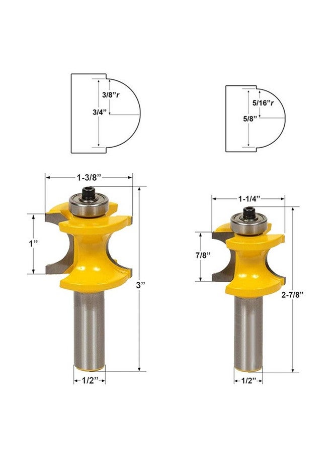 ياكاموز مجموعة بتات التوجيه ذات المحمل نصف الدائري من Yakamoz، 5 قطع، بقطر 1/2 بوصة، بتات قطع حواف مستديرة بطرف من الكربيد | نصف قطر 1/8 بوصة، 3/16 بوصة، 1/4 بوصة، 5/16 بوصة، 3/8 بوصة - Image 3