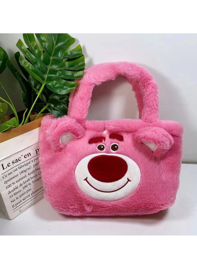 AUTOYSUR Cute Girl Plush Bag Handbags,Kawaii Cute Mini Plush Animal Bag, Girl's Birthday Gift for Bookbag School Supplies 