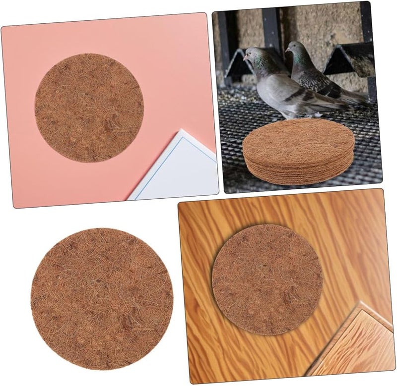 10 قطعة من وسادات التعشيش الطبيعية من ألياف جوز الهند لحمامة قفص الدجاج فراش الطيور - Image 4
