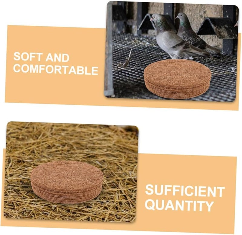 10 قطعة من وسادات التعشيش الطبيعية من ألياف جوز الهند لحمامة قفص الدجاج فراش الطيور - Image 3